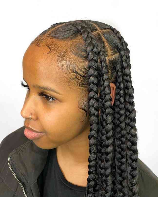 large long knotless braids
