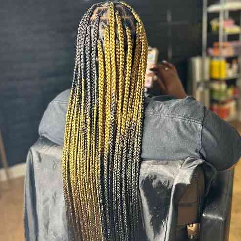 blonde and black long knotless