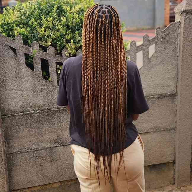 extra long blonde and small knotless braids