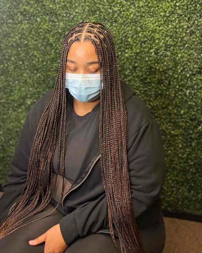 long cornrows knotless braids