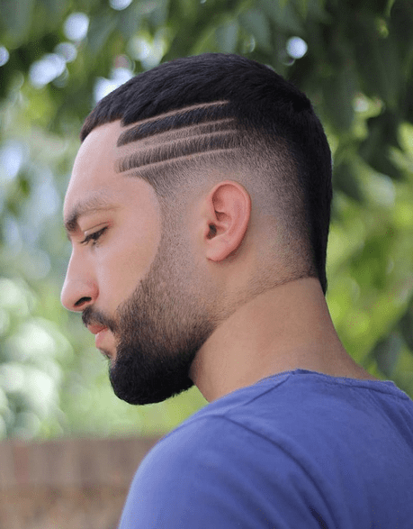 Cool men haircut side lines design