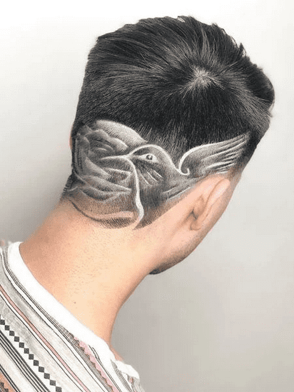 Bird haircut lines design back of head