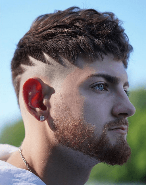 Designer mid faded undercut design lines